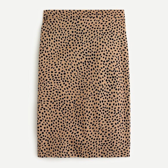 J. Crew Beige Cotton Knee Length Pencil Skirt Size 4 - Picture 1 of 6